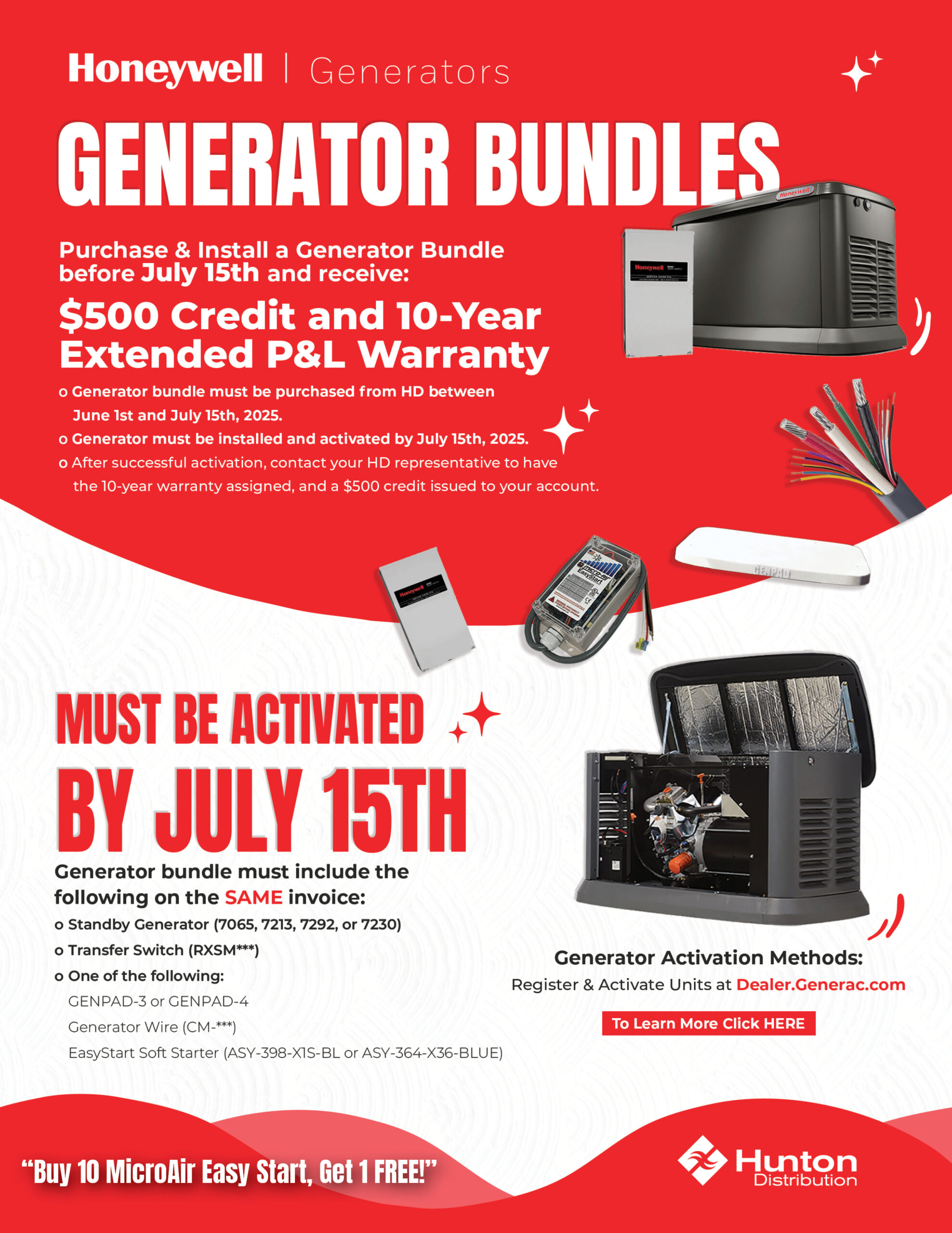 June 2025 Honeywell Generator Bundle Promotion flyer